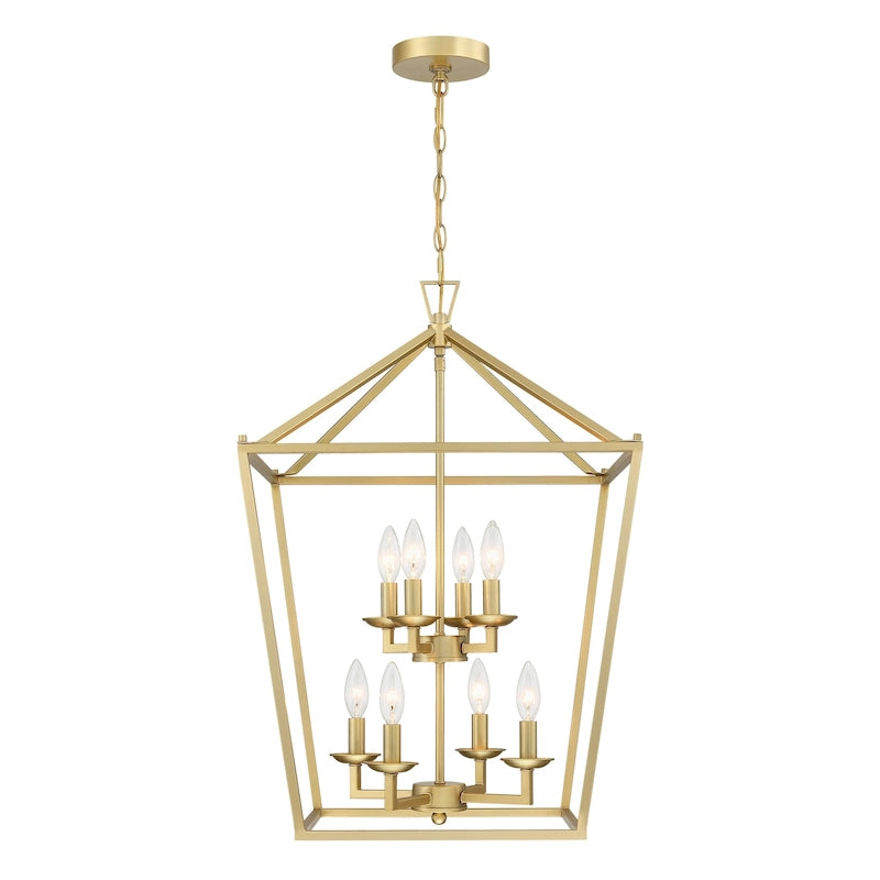 8-Light Geometric Cage Lantern Pendant Light