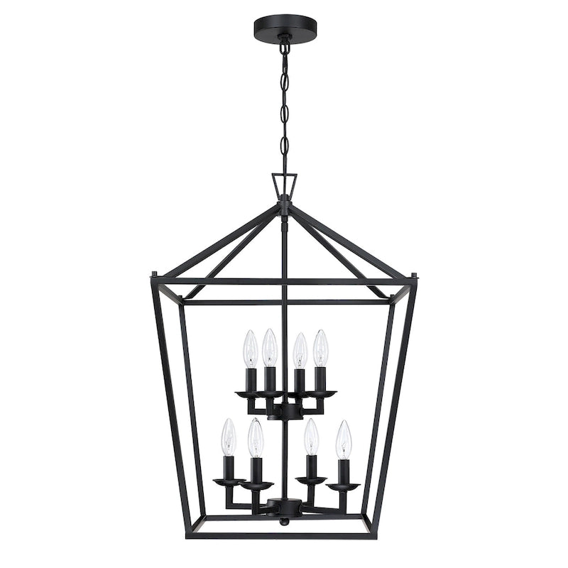 8-Light Geometric Cage Lantern Pendant Light