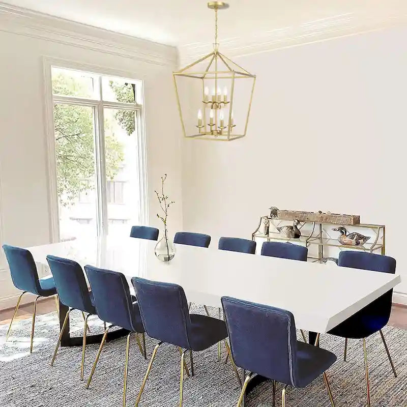 8-Light Geometric Cage Lantern Pendant Light