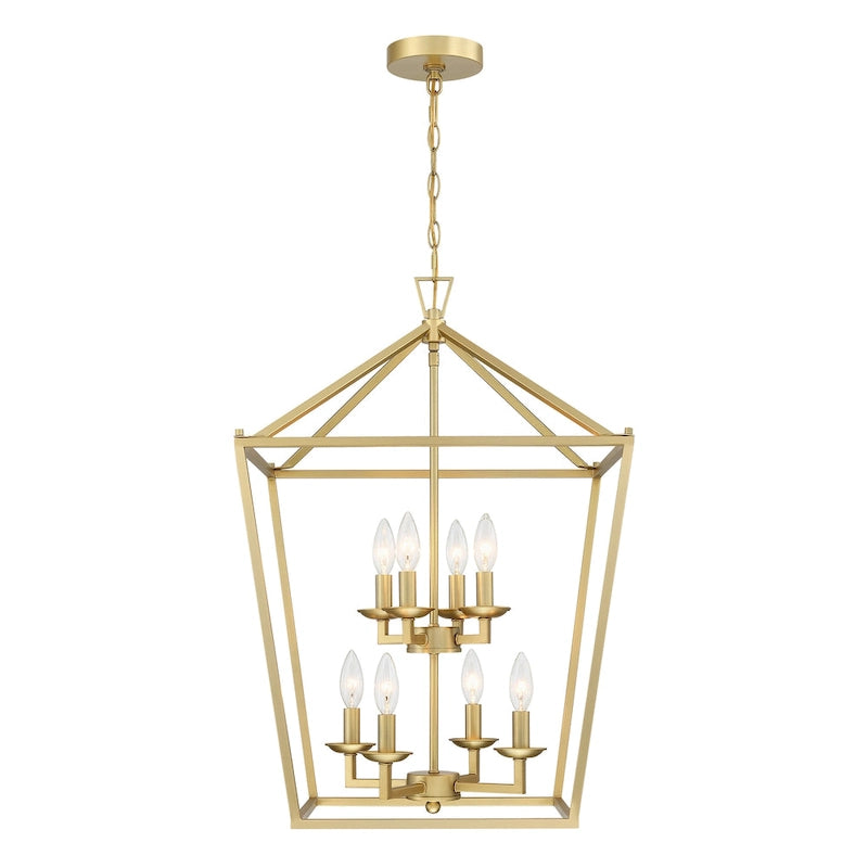 8-Light Geometric Cage Lantern Pendant Light
