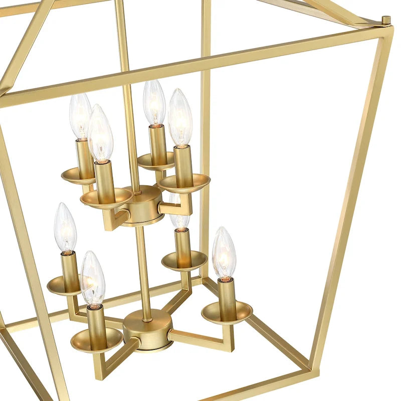 8-Light Geometric Cage Lantern Pendant Light