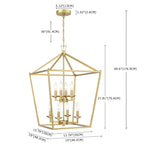 8-Light Geometric Cage Lantern Pendant Light