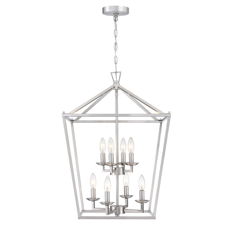 8-Light Geometric Cage Lantern Pendant Light