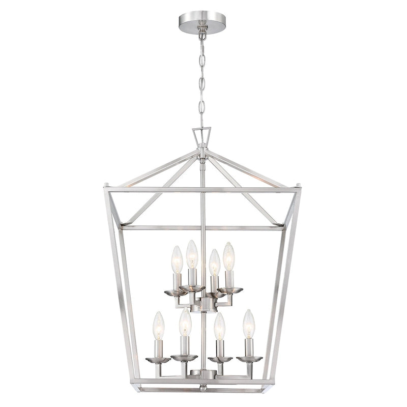 8-Light Geometric Cage Lantern Pendant Light