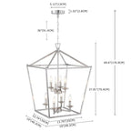 8-Light Geometric Cage Lantern Pendant Light
