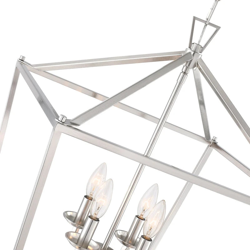 8-Light Geometric Cage Lantern Pendant Light