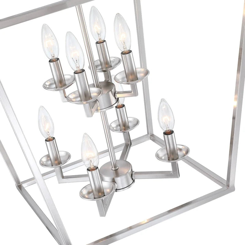 8-Light Geometric Cage Lantern Pendant Light