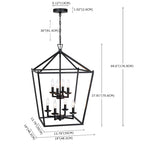 8-Light Geometric Cage Lantern Pendant Light