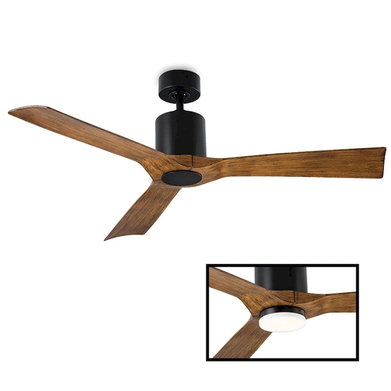 Aviator 54 Inch Three Blade Indoor / Outdoor Smart Ceiling Fan with Six Speed DC Motor in Graphite Finish.