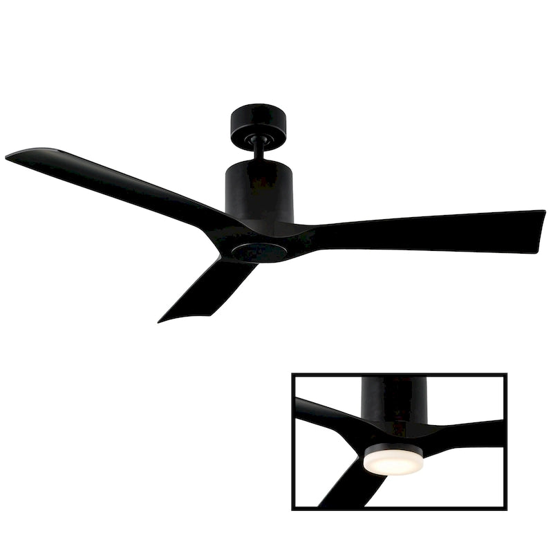 Aviator 54 Inch Three Blade Indoor / Outdoor Smart Ceiling Fan with Six Speed DC Motor in Graphite Finish.