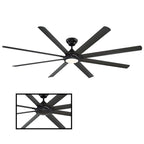 Hydra 96 Inch Eight Blade Indoor / Outdoor Smart Ceiling Fan with Six Speed DC Motor and LED Light.