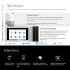 Hydra 96 Inch Eight Blade Indoor / Outdoor Smart Ceiling Fan with Six Speed DC Motor and LED Light.