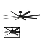 Hydra 96 Inch Eight Blade Indoor / Outdoor Smart Ceiling Fan with Six Speed DC Motor and LED Light.