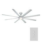 Hydra 96 Inch Eight Blade Indoor / Outdoor Smart Ceiling Fan with Six Speed DC Motor and LED Light.