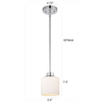 1-light Hanging Pendant w/ Etched Glass