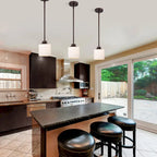 1-light Hanging Pendant w/ Etched Glass