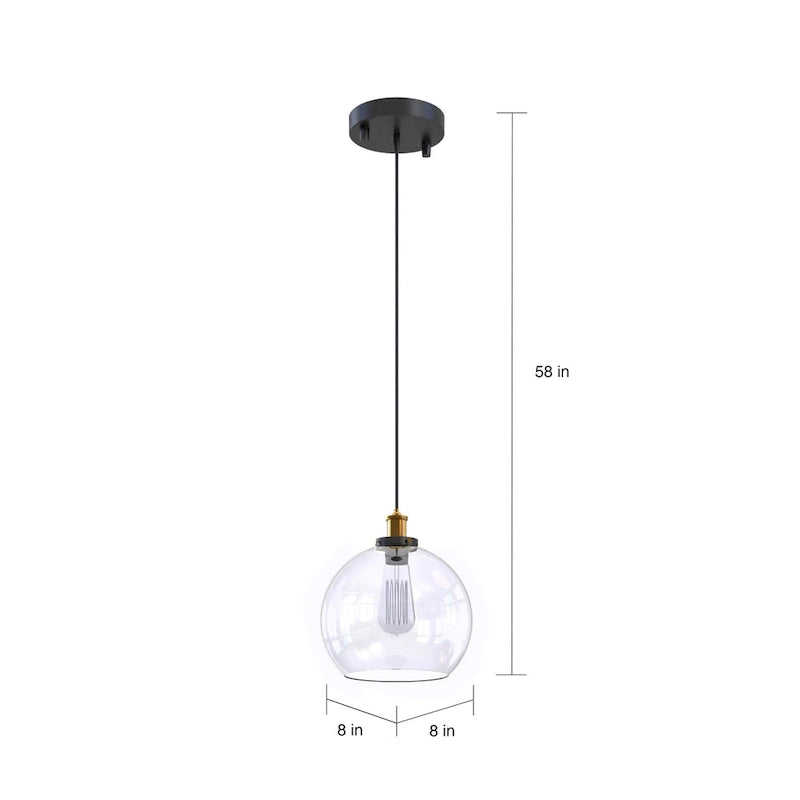 Carbon Loft Gertrude 8-inch Adjustable Height Pendant with Bulb