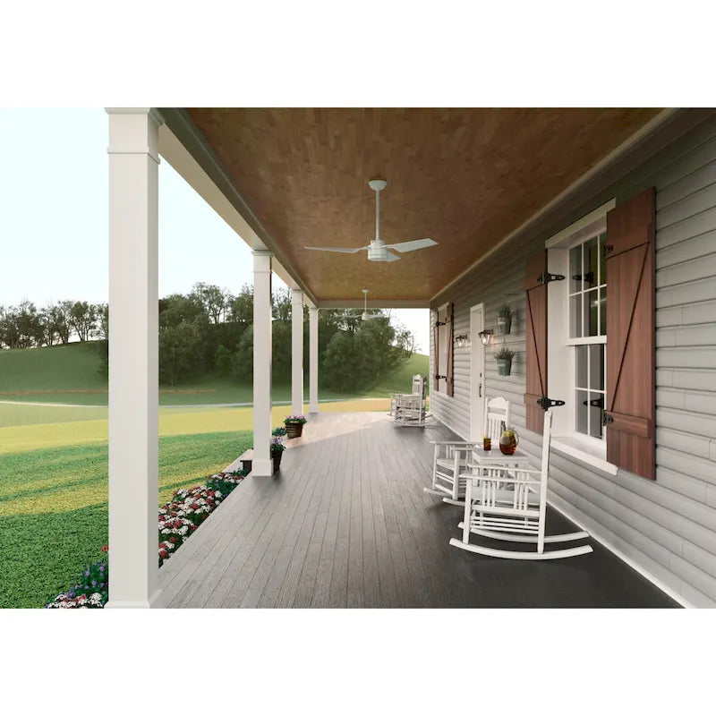 Hunter 52  Cabo Frio Outdoor Ceiling Fan with Wall Control - Modern Industrial - Damp Rated!