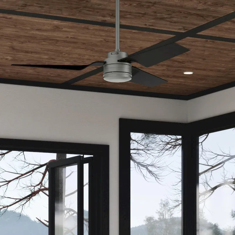 Hunter 52  Cabo Frio Outdoor Ceiling Fan with Wall Control - Modern Industrial - Damp Rated!