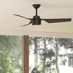 Hunter 52  Cabo Frio Outdoor Ceiling Fan with Wall Control - Modern Industrial - Damp Rated!