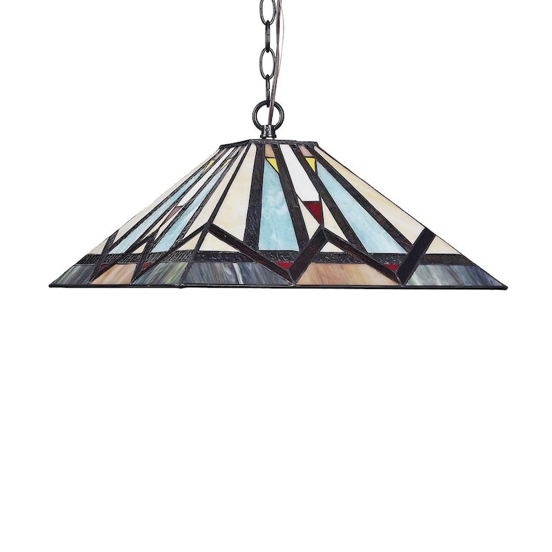 Copper Grove Ozalj Tiffany-style 2-light Blackish Bronze Pendant