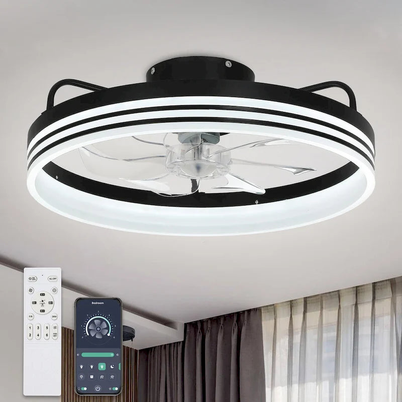 20  Low Profile Dimmable Ceiling fan, 6-Speed Reversible with APP and Remote Control