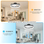 20  Low Profile Dimmable Ceiling fan, 6-Speed Reversible with APP and Remote Control