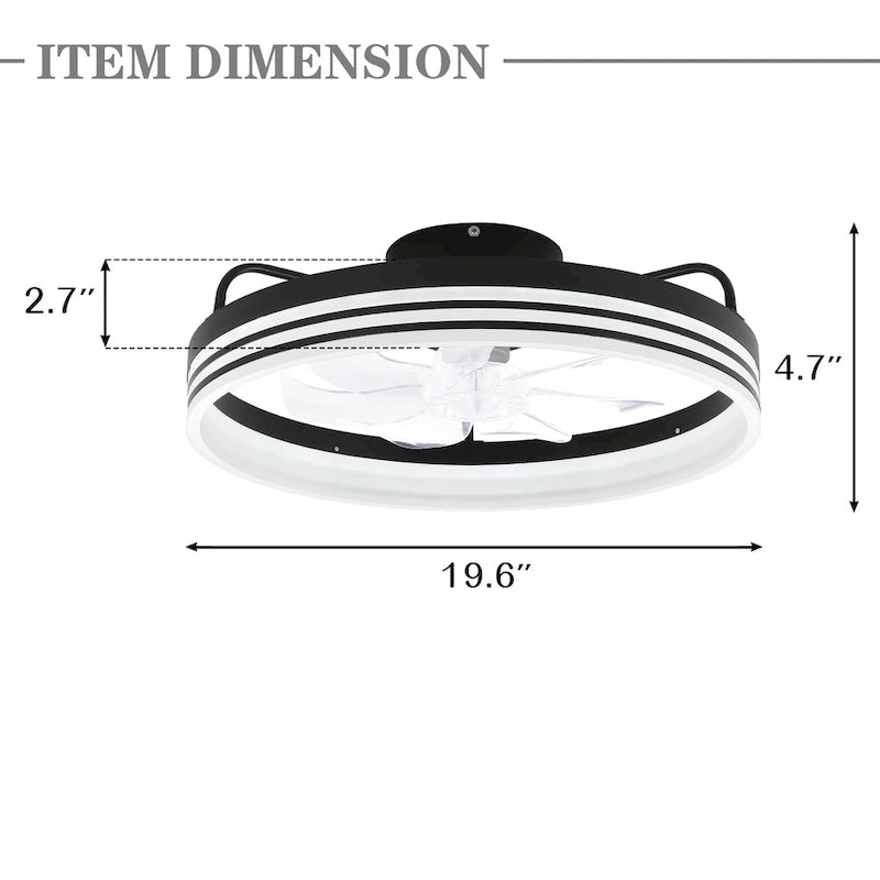20  Low Profile Dimmable Ceiling fan, 6-Speed Reversible with APP and Remote Control