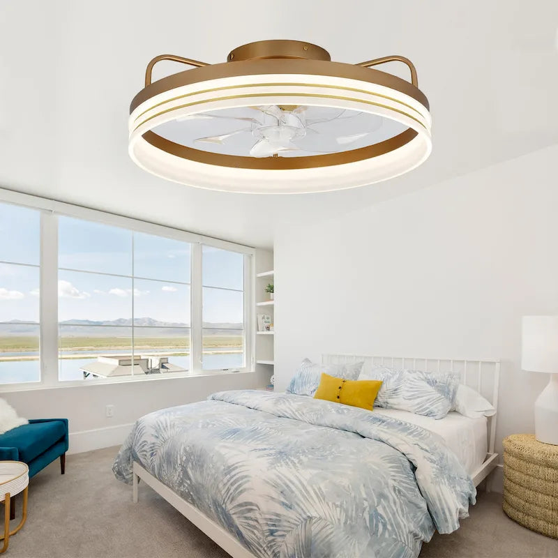 20  Low Profile Dimmable Ceiling fan, 6-Speed Reversible with APP and Remote Control