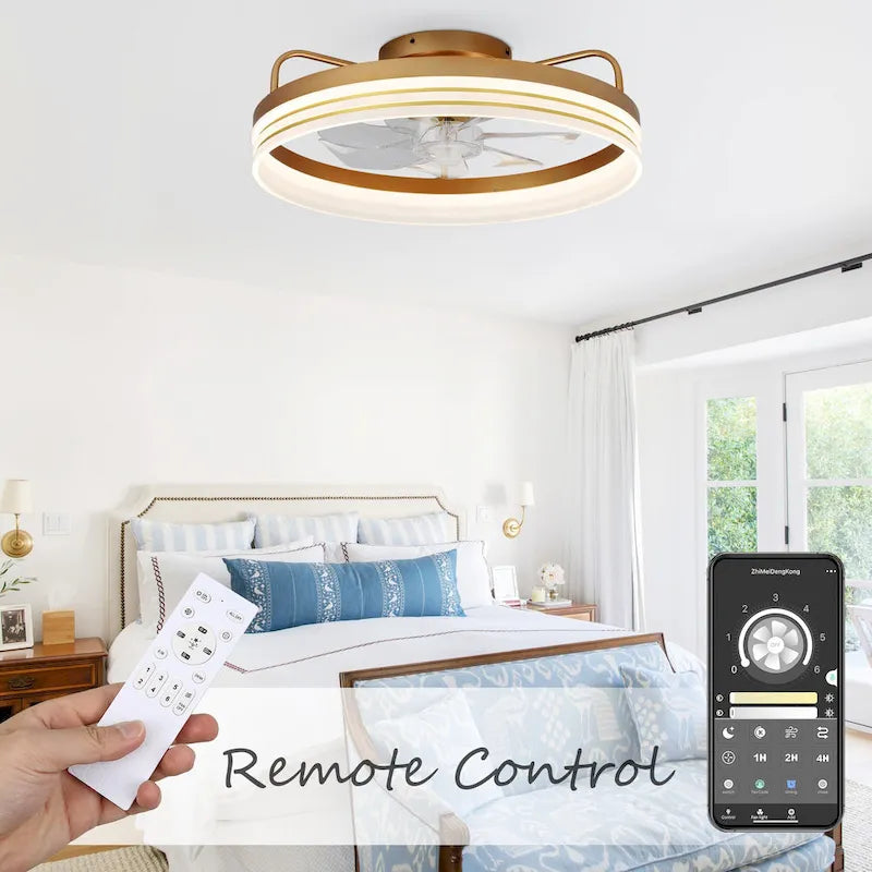 20  Low Profile Dimmable Ceiling fan, 6-Speed Reversible with APP and Remote Control