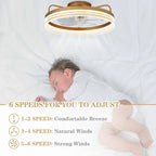 20  Low Profile Dimmable Ceiling fan, 6-Speed Reversible with APP and Remote Control