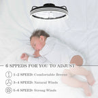 20  Low Profile Dimmable Ceiling fan, 6-Speed Reversible with APP and Remote Control