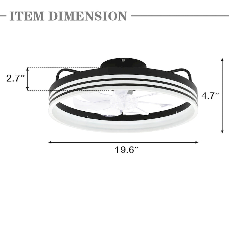 20  Low Profile Dimmable Ceiling fan, 6-Speed Reversible with APP and Remote Control