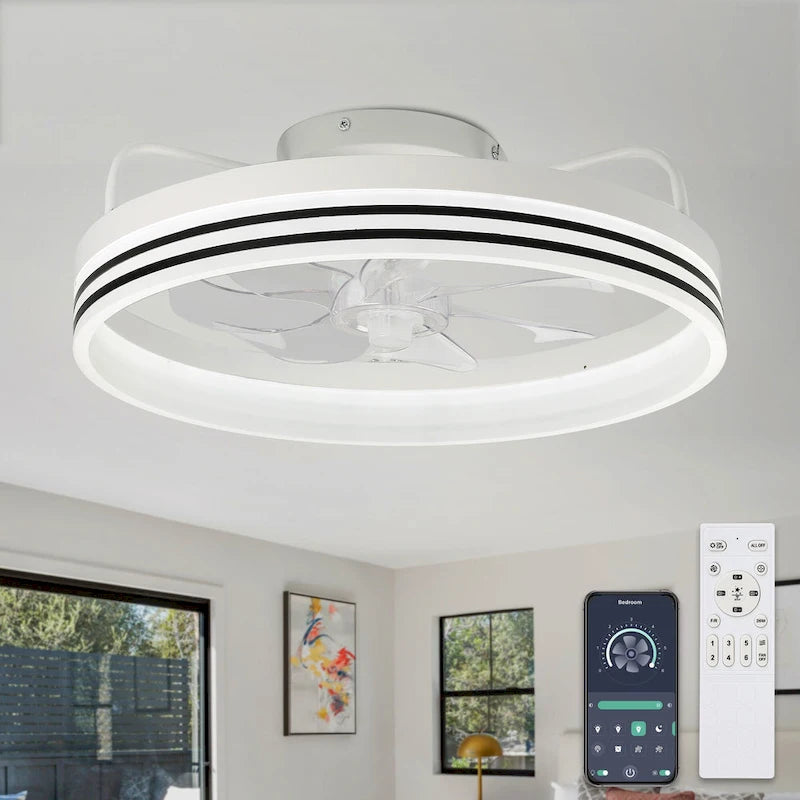 20  Low Profile Dimmable Ceiling fan, 6-Speed Reversible with APP and Remote Control