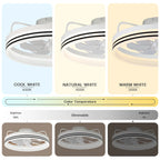 20  Low Profile Dimmable Ceiling fan, 6-Speed Reversible with APP and Remote Control