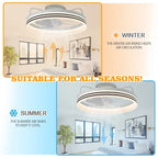 20  Low Profile Dimmable Ceiling fan, 6-Speed Reversible with APP and Remote Control