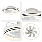 20  Low Profile Dimmable Ceiling fan, 6-Speed Reversible with APP and Remote Control