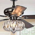 Chrysaor II 1-Light Crystal 5-blade 52-inch Pear Black Ceiling Fan