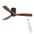 Ultra Quiet 52  Solid Wood Ceiling Fan with Remote Control, Reversible Blades, 6-Speed, Matte Black