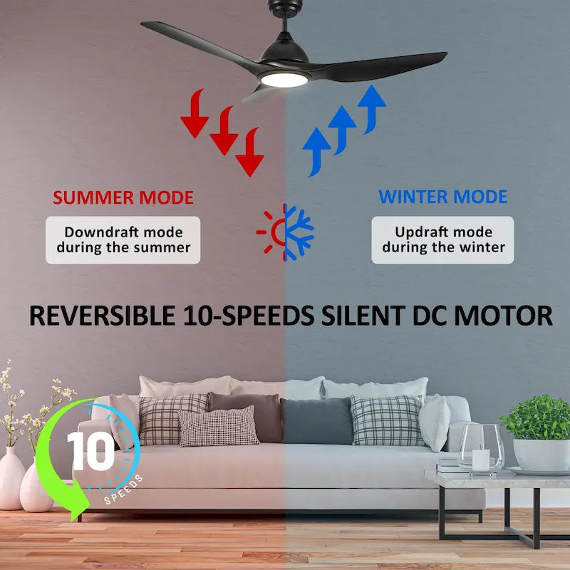 CARRO Karlstad 52  3-Blade Indoor Smart Ceiling Fan with LED Light and Remote Control