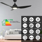 CARRO Karlstad 52  3-Blade Indoor Smart Ceiling Fan with LED Light and Remote Control