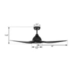 CARRO Karlstad 52  3-Blade Indoor Smart Ceiling Fan with LED Light and Remote Control