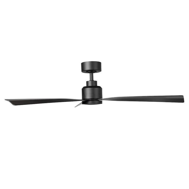 Clean Indoor and Outdoor 3-Blade 54in Smart Compatible Ceiling Fan in Matte Black with Remote Control
