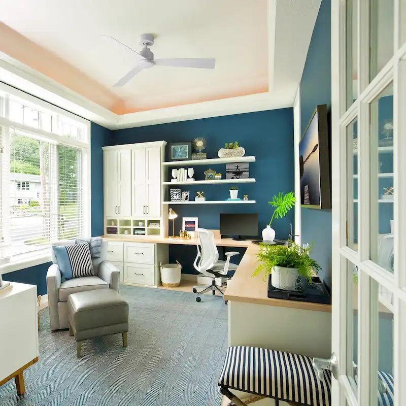 Clean Indoor and Outdoor 3-Blade 54in Smart Compatible Ceiling Fan in Matte Black with Remote Control