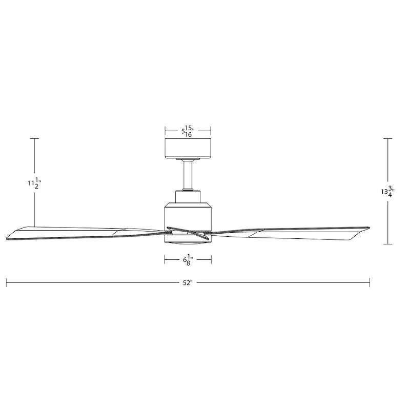 Clean Indoor and Outdoor 3-Blade 54in Smart Compatible Ceiling Fan in Matte Black with Remote Control