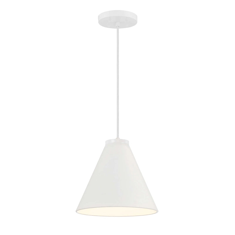 Lavery Vantage White Metal Shade 1 Light Hanging Conical Fixture - 10