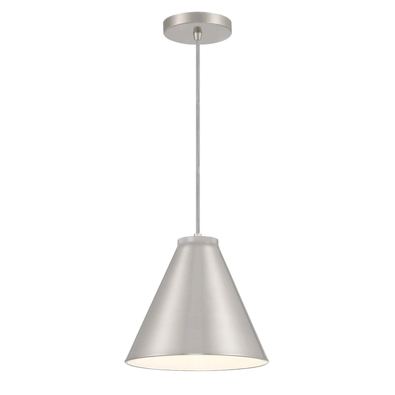 Lavery Vantage White Metal Shade 1 Light Hanging Conical Fixture - 10
