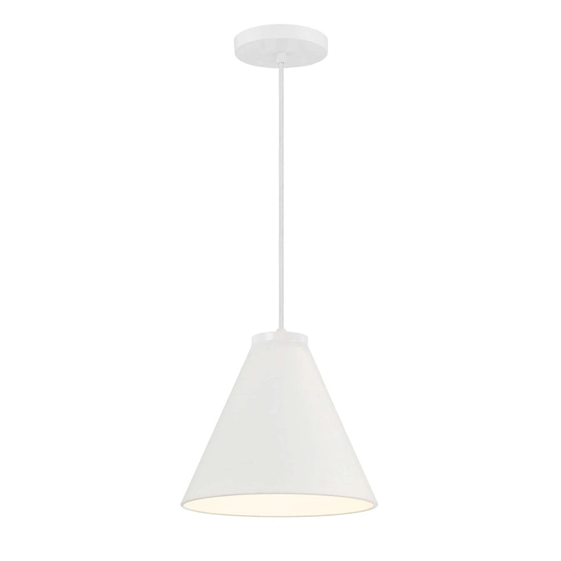 Lavery Vantage White Metal Shade 1 Light Hanging Conical Fixture - 10