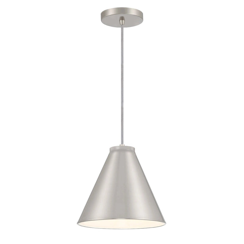 Lavery Vantage White Metal Shade 1 Light Hanging Conical Fixture - 10