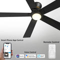 CARRO Joule 52  5-Blade Black Smart Ceiling Fan with Light and Remote